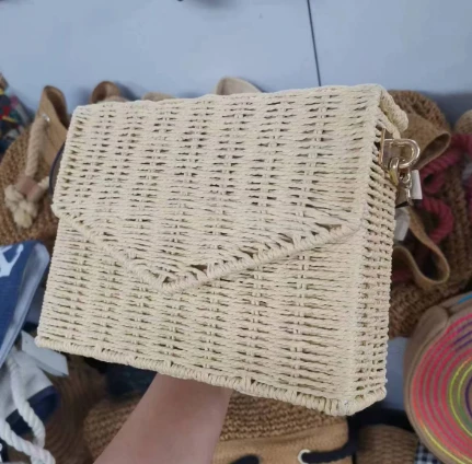 Doğal Rattan Bayan Plaj Çantası