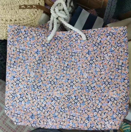 Çiçek deseni büyük plaj tote kadın çanta