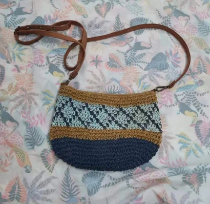Kağıt Tığ İşi Crossbody Kadın Çantası