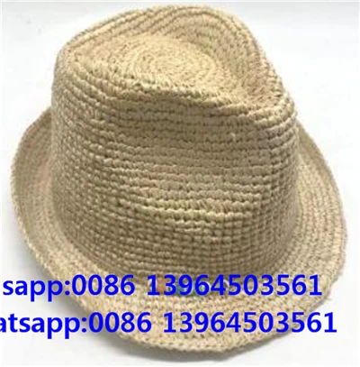 El Dokuma Tığ İşi Fedora Yumuşak Hasır Şapka