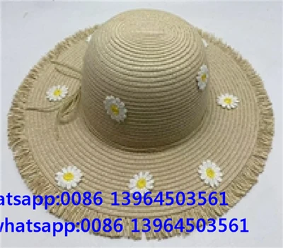 Yaz İçin Tassal Bebek Kız Çiçek Hasır Şapka