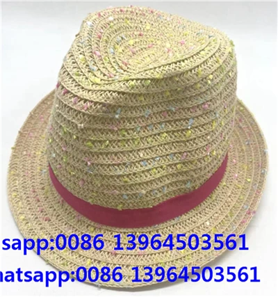 Renkli saman kağıt fedora güneş şapkası