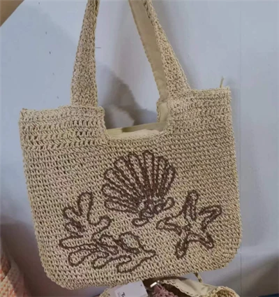 Nakış Desenli Kağıt Tığ İşi Omuz Çantası