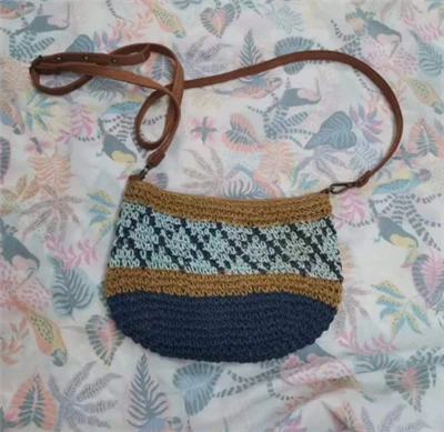 Kağıt Tığ İşi Crossbody Kadın Çantası