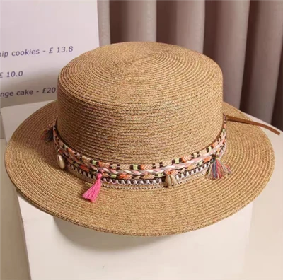 Boho Chic Kahverengi Kağıt Hasır Kadın Şapkası