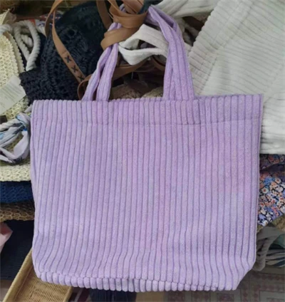 Mor Kadife Kadın Alışveriş Çantası