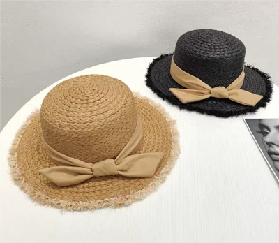 Bowknot kağıt el yapımı plaj güneş şapkası